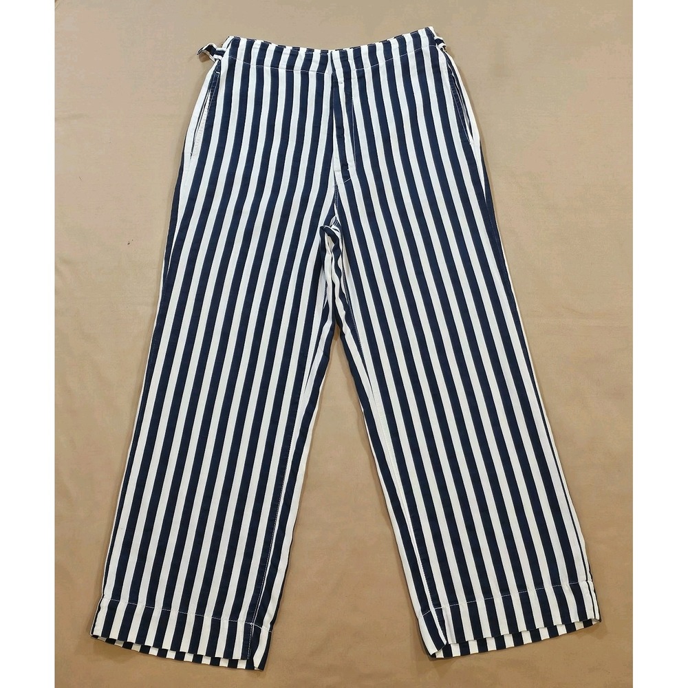 Mother The Cinch Greaser Sea Daze Ankle Linen Blend Womens 29 Made In USA Stripe
